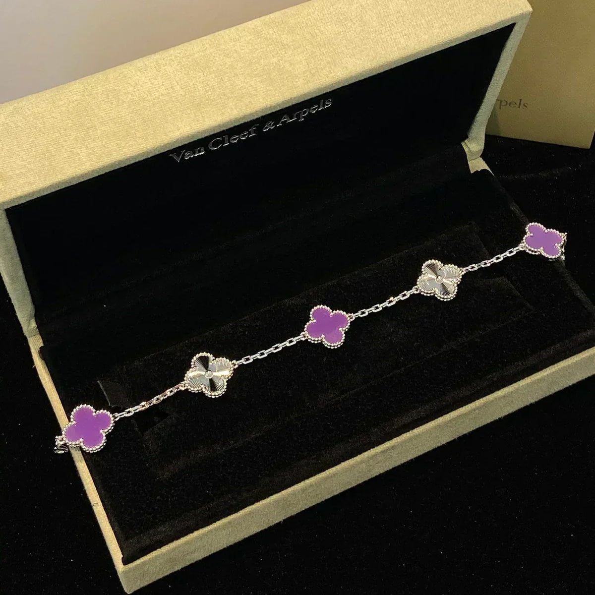 [⭐Novea] CLOVER 5 MOTIF VIOLET BRACELET COLLECTION