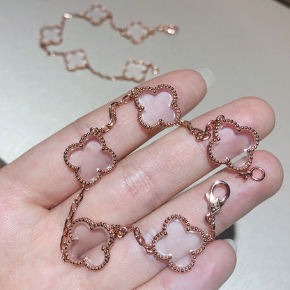 [⭐Novea]CLOVER 5 MOTIF ROCK CRYSTAL BRACELET