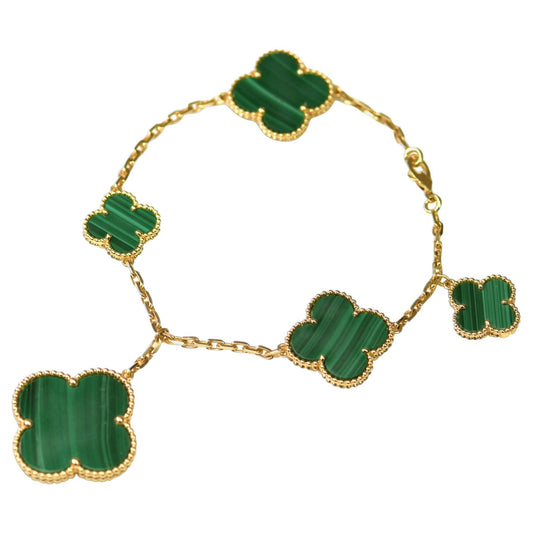 [⭐Novea]MAGIC CLOVER MALACHITE GOLD BRACELET 5 MOTIFS