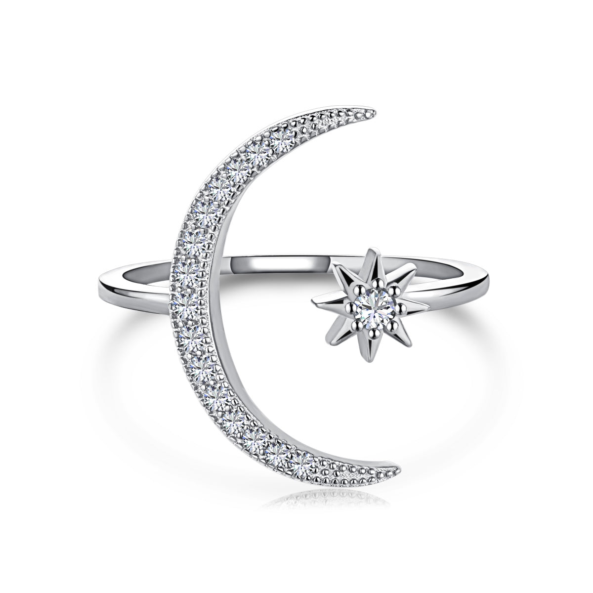 [Lucky Jewelry]Eternity Moon & Star Ring