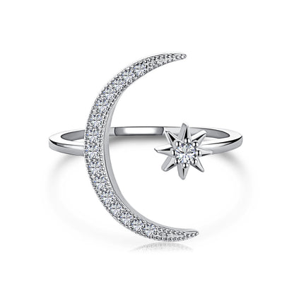 [Lucky Jewelry]Eternity Moon & Star Ring