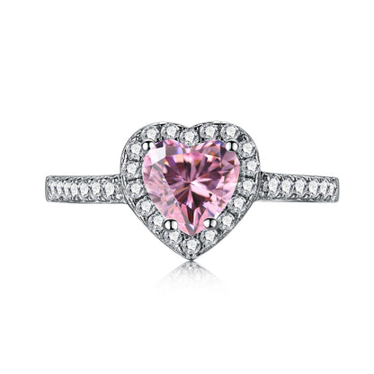 [Lucky Jewelry]Eternity Splashy Romantic Heart Shape Lover Ring