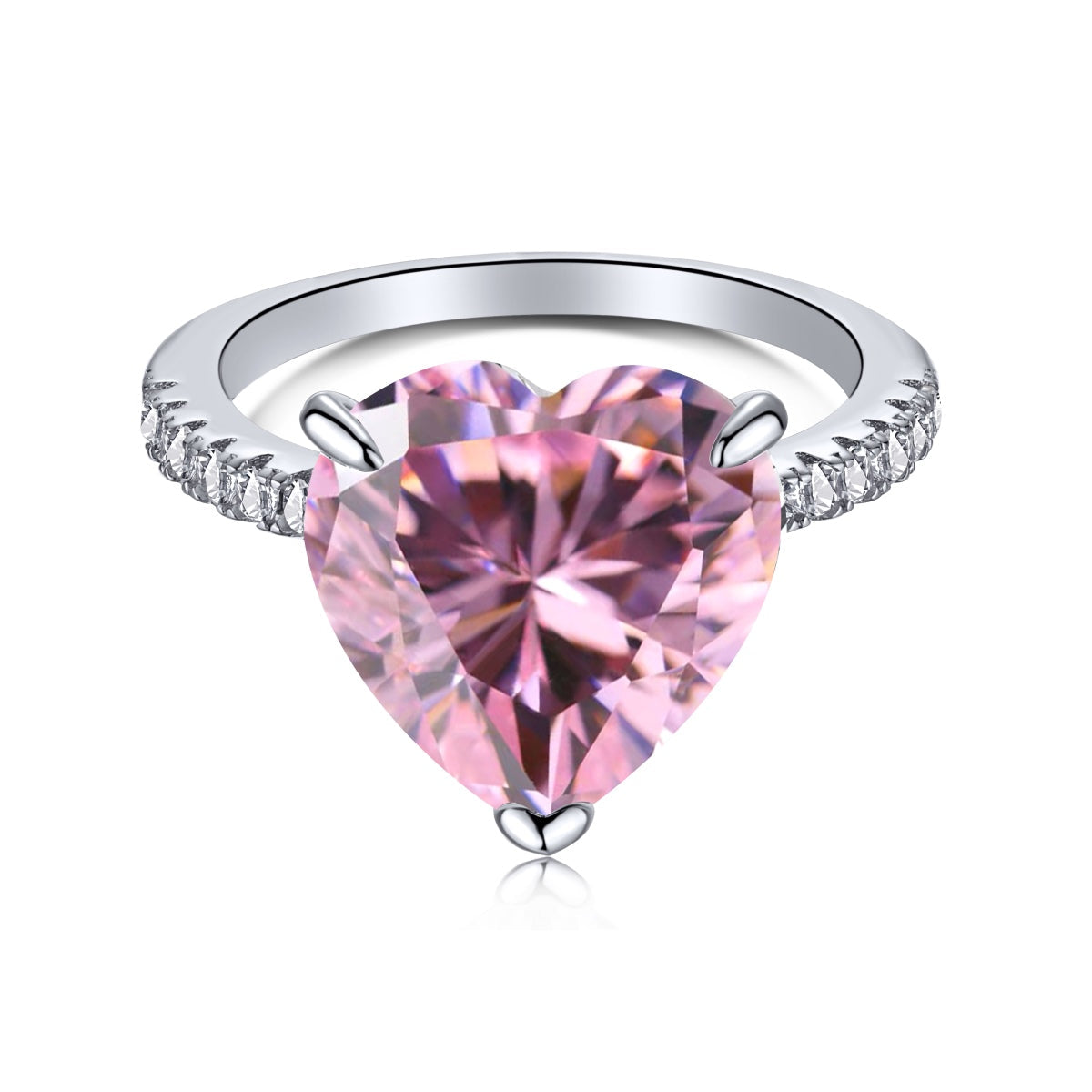 [Lucky Jewelry]6.0 Carat Luxurious Luckyling Romantic Heart Cut Lover Ring