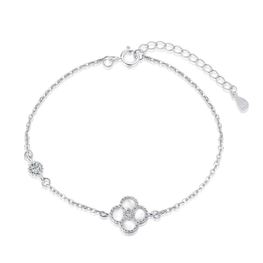 [Lucky Jewelry]Delicate Four Leaf Clover Bracelet