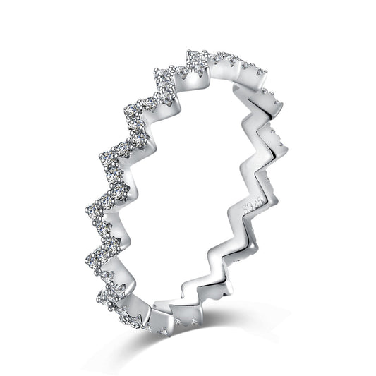 [Lucky Jewelry]Delicate Enchanting Wave Shape Daily Ring