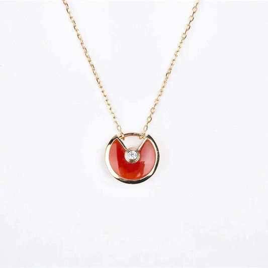 [⭐Novea]AMULETTE GOLD CARNELIAN ONYX NECKLACE