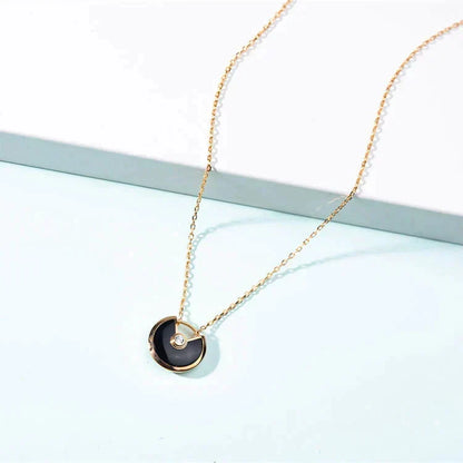 [⭐Novea]AMULETTE GOLD CARNELIAN ONYX NECKLACE