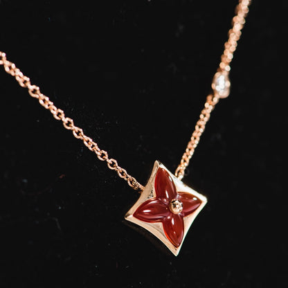 [⭐Novea]STAR NECKLACE PINK GOLD 1 DIAMOND