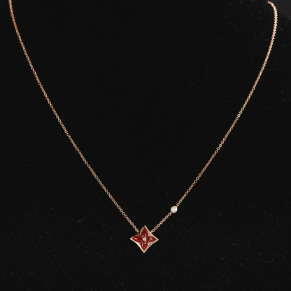 [⭐Novea]STAR NECKLACE PINK GOLD 1 DIAMOND