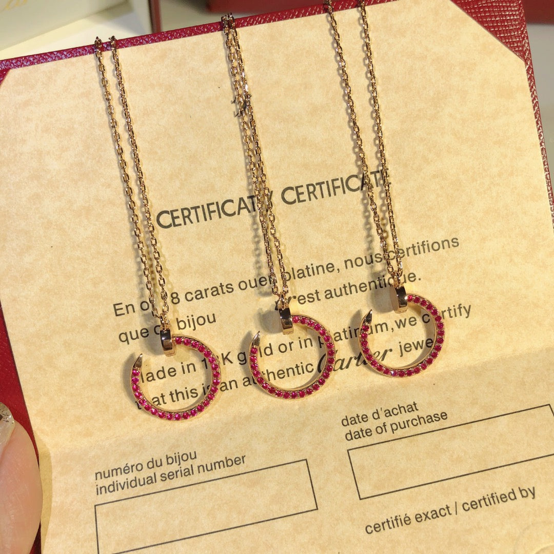 [⭐Novea]JUSTE NECKLACE GOLD RED DIAMONDS