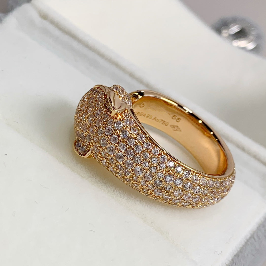 [⭐Novea]PANTHERE PINK GOLD DIAMOND RING