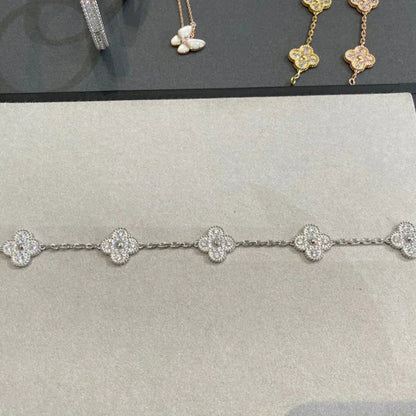[⭐Novea] CLOVER 5 MOTIF FULL DIAMOND BRACELET COLLECTION