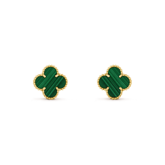[⭐Novea]CLOVER MEDIUM 1 MOTIFS MALACHITE  EARRINGS