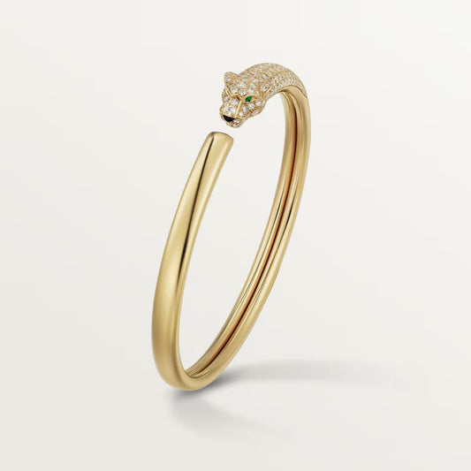[⭐Novea]PANTHERE HALF DIAMOND OPEN BRACELET