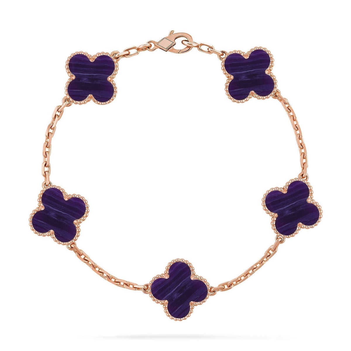 [⭐Novea]CLOVER 5 MOTIF PURPLE STRIPES BRACELET COLLECTION
