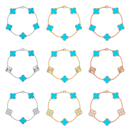 [⭐Novea] CLOVER 5 MOTIF TURQUOISE BRACELET COLLECTION
