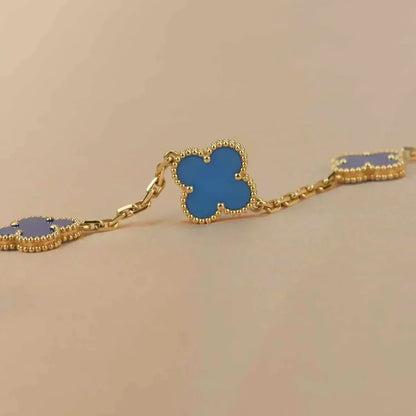 [⭐Novea] CLOVER 5 MOTIF BLUE AGATE BRACELET COLLECTION