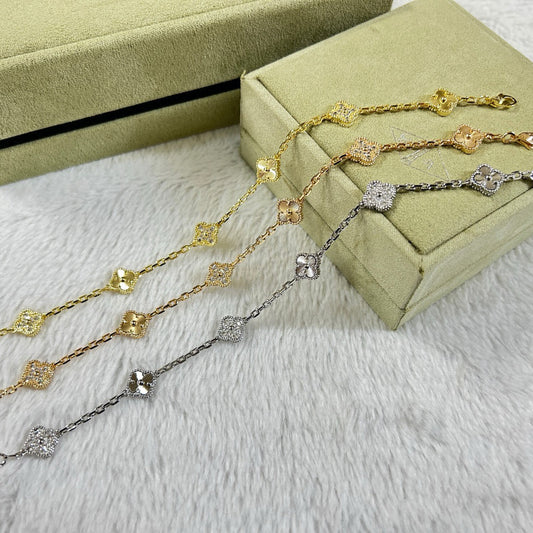 [⭐Novea]CLOVER 6 MOTIF DIAMOND LASER BRACELET