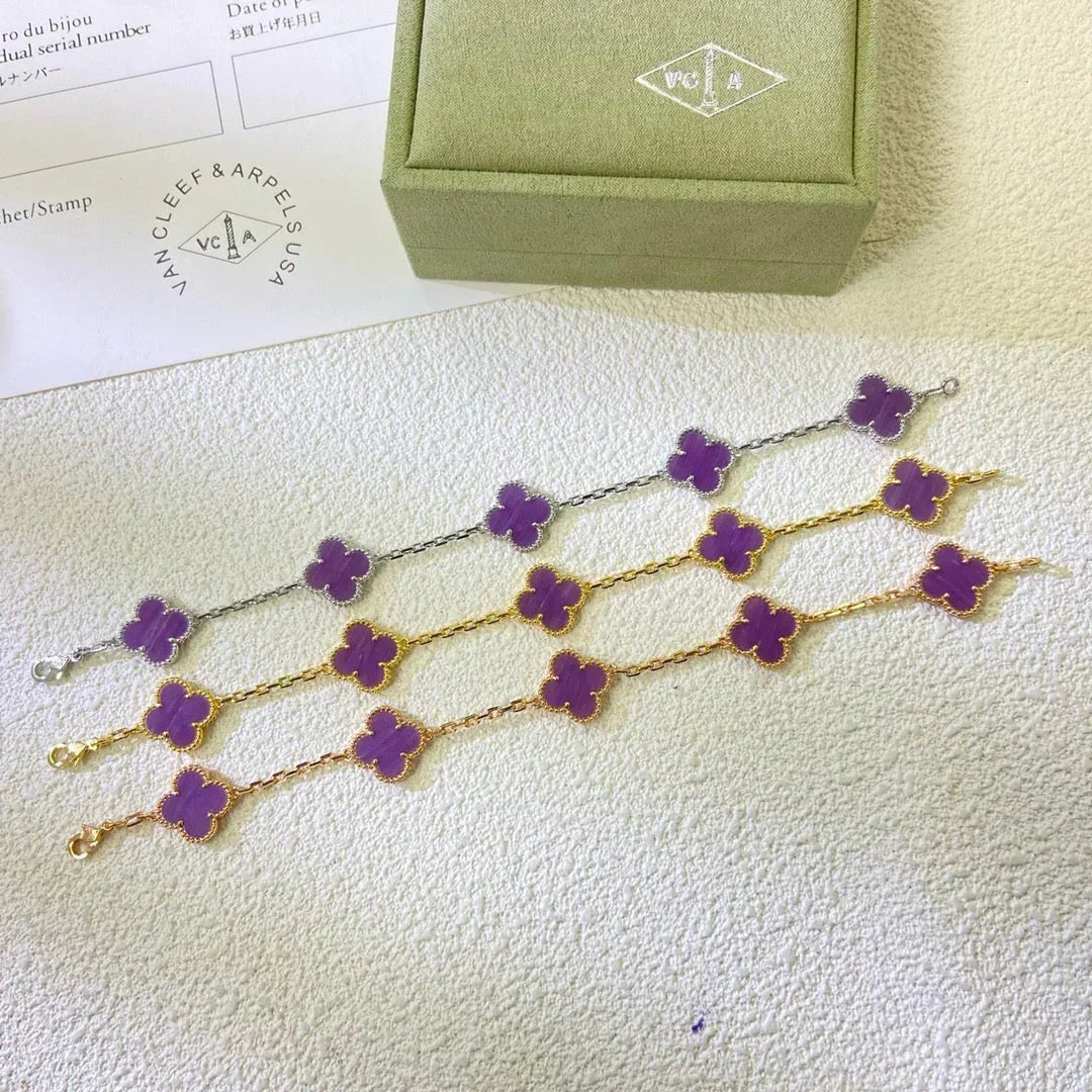 [⭐Novea] CLOVER 5 MOTIF VIOLET BRACELET COLLECTION