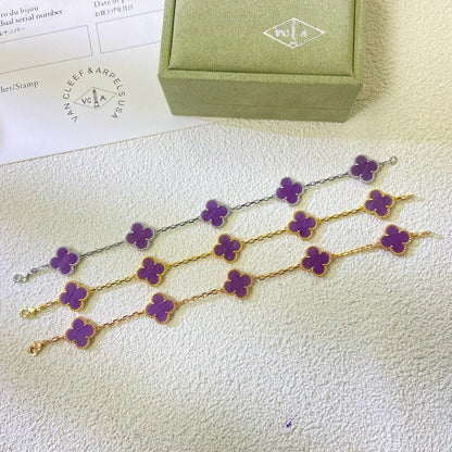 [⭐Novea] CLOVER 5 MOTIF VIOLET BRACELET COLLECTION