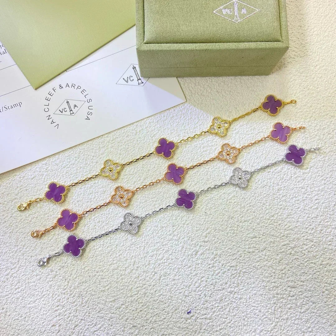 [⭐Novea] CLOVER 5 MOTIF VIOLET BRACELET COLLECTION