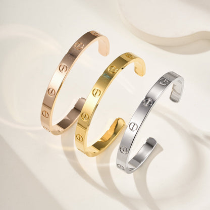 [⭐Novea]LOVE BRACELET 6.1MM OPEN CUFF