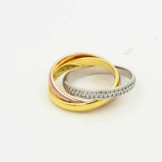[⭐Novea Jewelry]TRINITY RING GOLD PINK GOLD SILVER DIAMONDS