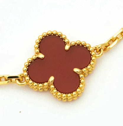 [⭐Novea] CLOVER 5 MOTIF RED CORNELIAN BRACELET COLLECTION