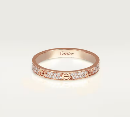 [⭐Novea]LOVE RING 2.6mm-wide full-diamond ring Rose Gold