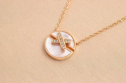 [⭐Novea]JEUX DE ROSE GOLD DIAMOND NECKLACE