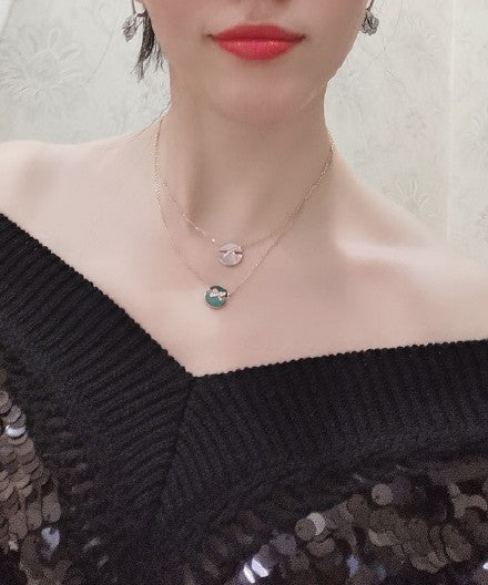 [⭐Novea]JEUX DE ROSE GOLD DIAMOND NECKLACE
