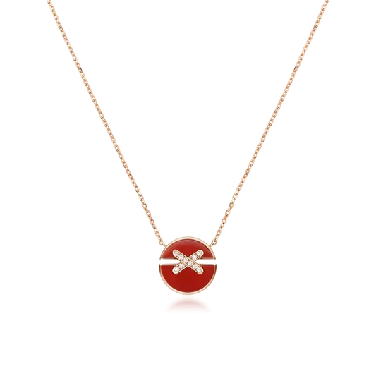 [⭐Novea]JEUX DE ROSE GOLD DIAMOND NECKLACE