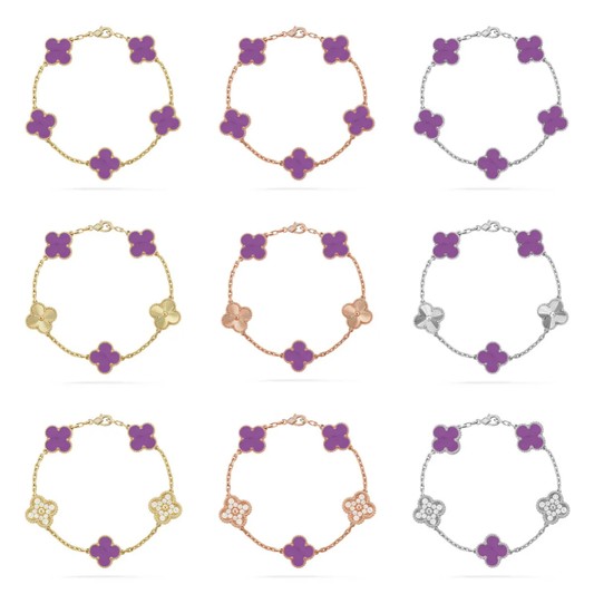 [⭐Novea] CLOVER 5 MOTIF VIOLET BRACELET COLLECTION