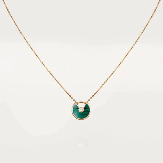[⭐Novea]AMULETTE ROSE GOLD MALACHITE NECKLACE