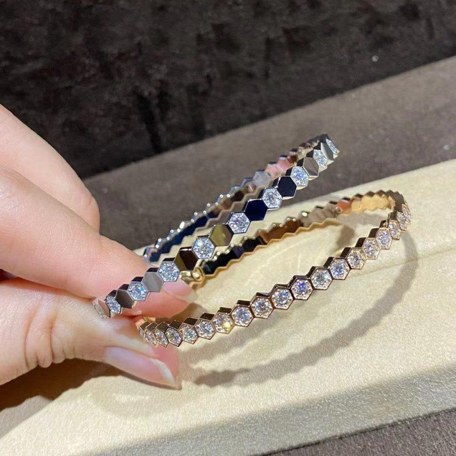 [⭐Novea]BEE LOVE GOLD BRACELET FULL DIAMOND