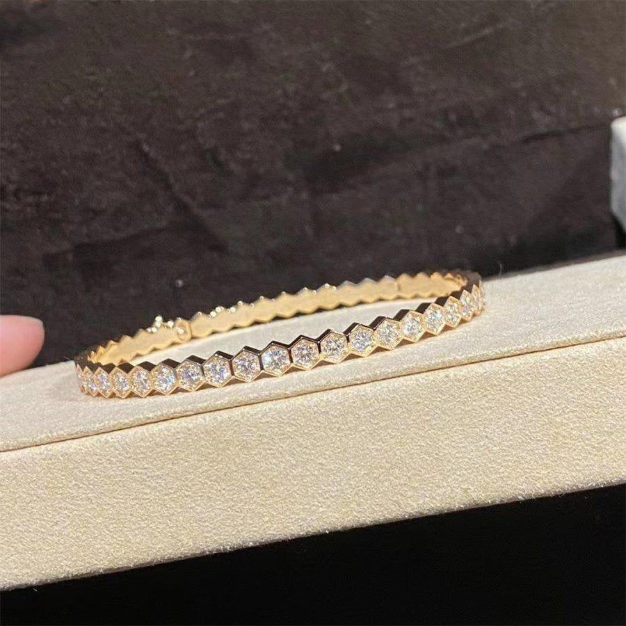 [⭐Novea]BEE LOVE GOLD BRACELET FULL DIAMOND