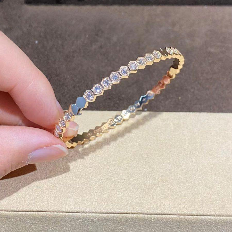 [⭐Novea]BEE LOVE GOLD BRACELET FULL DIAMOND