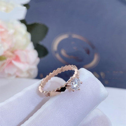 [⭐Novea]BEE LOVE RING PINK GOLD 1 DIAMOND