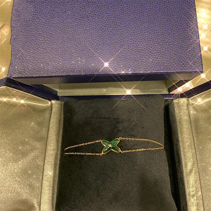 [⭐Novea]JEUX BRACELET MALACHITE PINK GOLD 1 DIAMOND