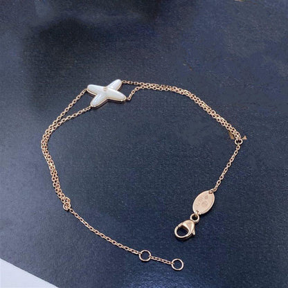 [⭐Novea]JEUX BRACELET WHITE MOP PINK GOLD 1 DIAMOND