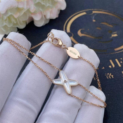 [⭐Novea]JEUX BRACELET WHITE MOP PINK GOLD 1 DIAMOND