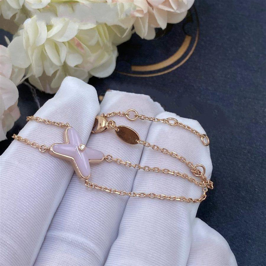 [⭐Novea]JEUX BRACELET PINK MOP PINK GOLD 1 DIAMOND