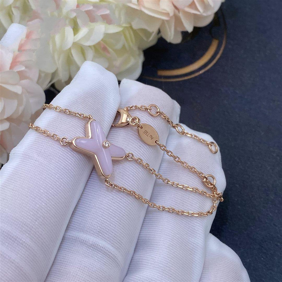 [⭐Novea]JEUX BRACELET PINK MOP PINK GOLD 1 DIAMOND