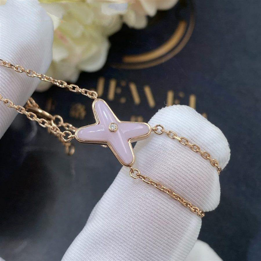 [⭐Novea]JEUX BRACELET PINK MOP PINK GOLD 1 DIAMOND