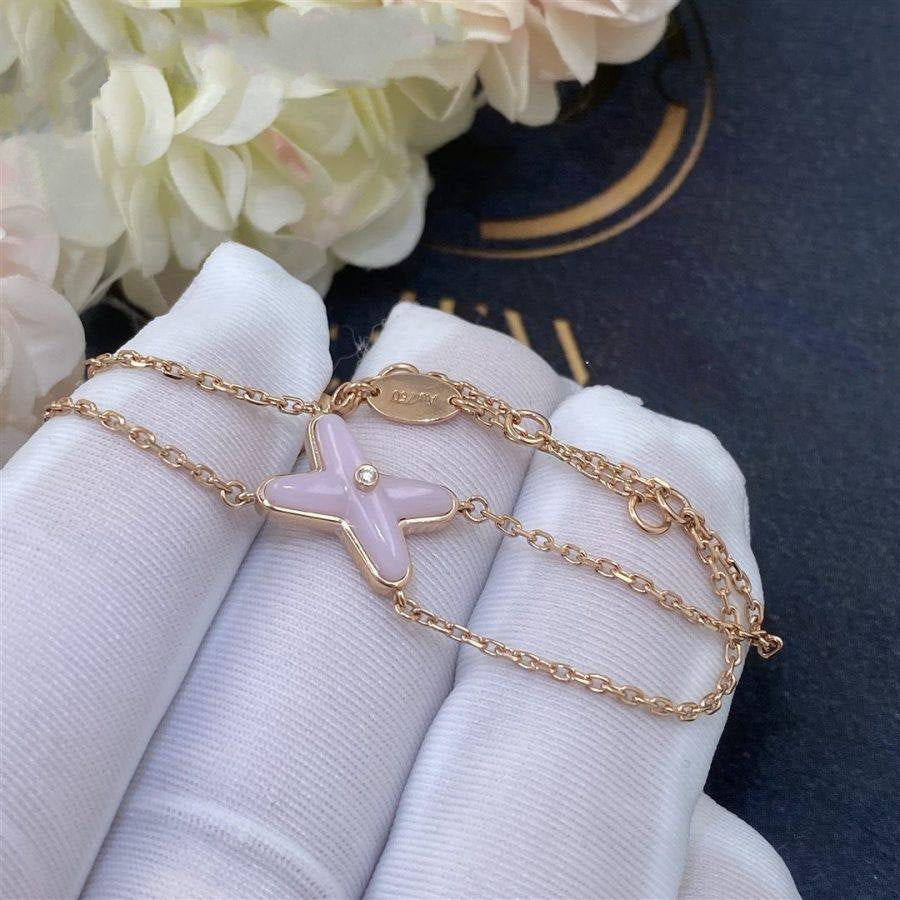 [⭐Novea]JEUX BRACELET PINK MOP PINK GOLD 1 DIAMOND