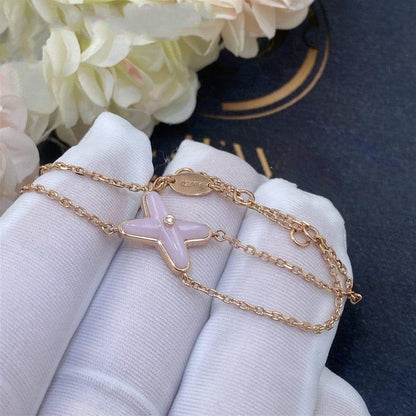 [⭐Novea]JEUX BRACELET PINK MOP PINK GOLD 1 DIAMOND