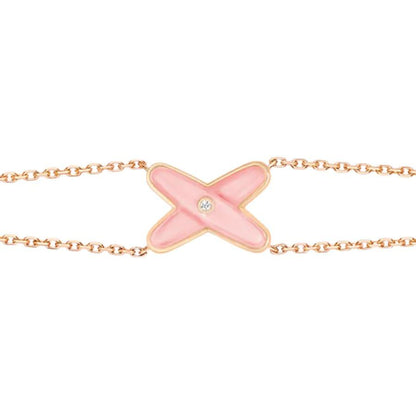 [⭐Novea]JEUX BRACELET PINK MOP PINK GOLD 1 DIAMOND