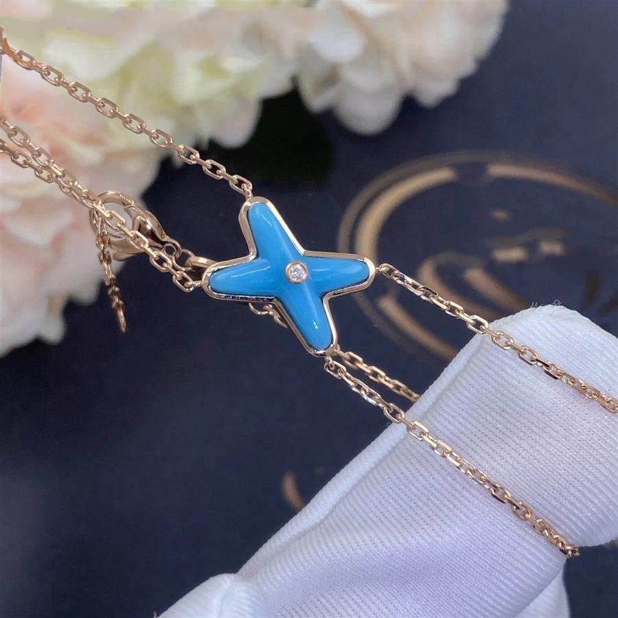 [⭐Novea]JEUX BRACELET TURQUOISE PINK GOLD 1 DIAMOND