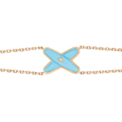 [⭐Novea]JEUX BRACELET TURQUOISE PINK GOLD 1 DIAMOND
