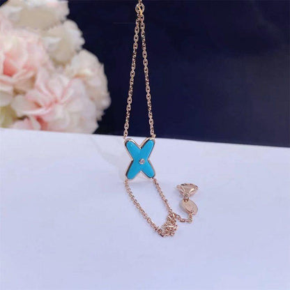 [⭐Novea]JEUX BRACELET TURQUOISE PINK GOLD 1 DIAMOND